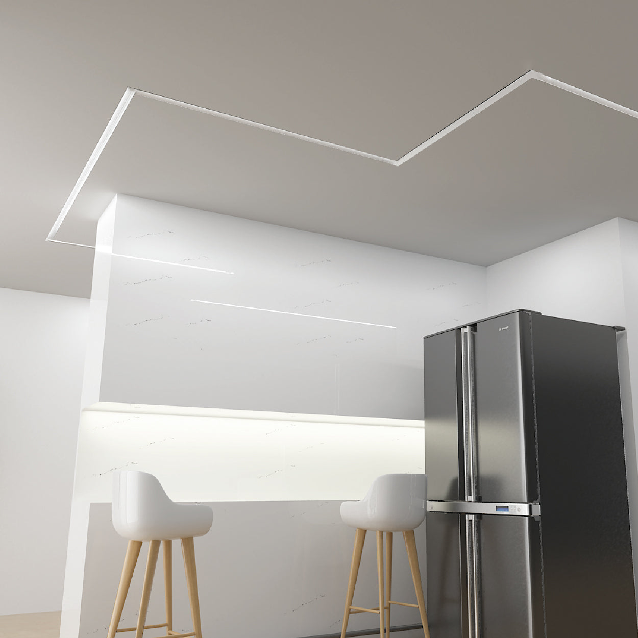 13.6x92.2mm LED Aluminium Profile – Geometric Indoor Lighting Channel