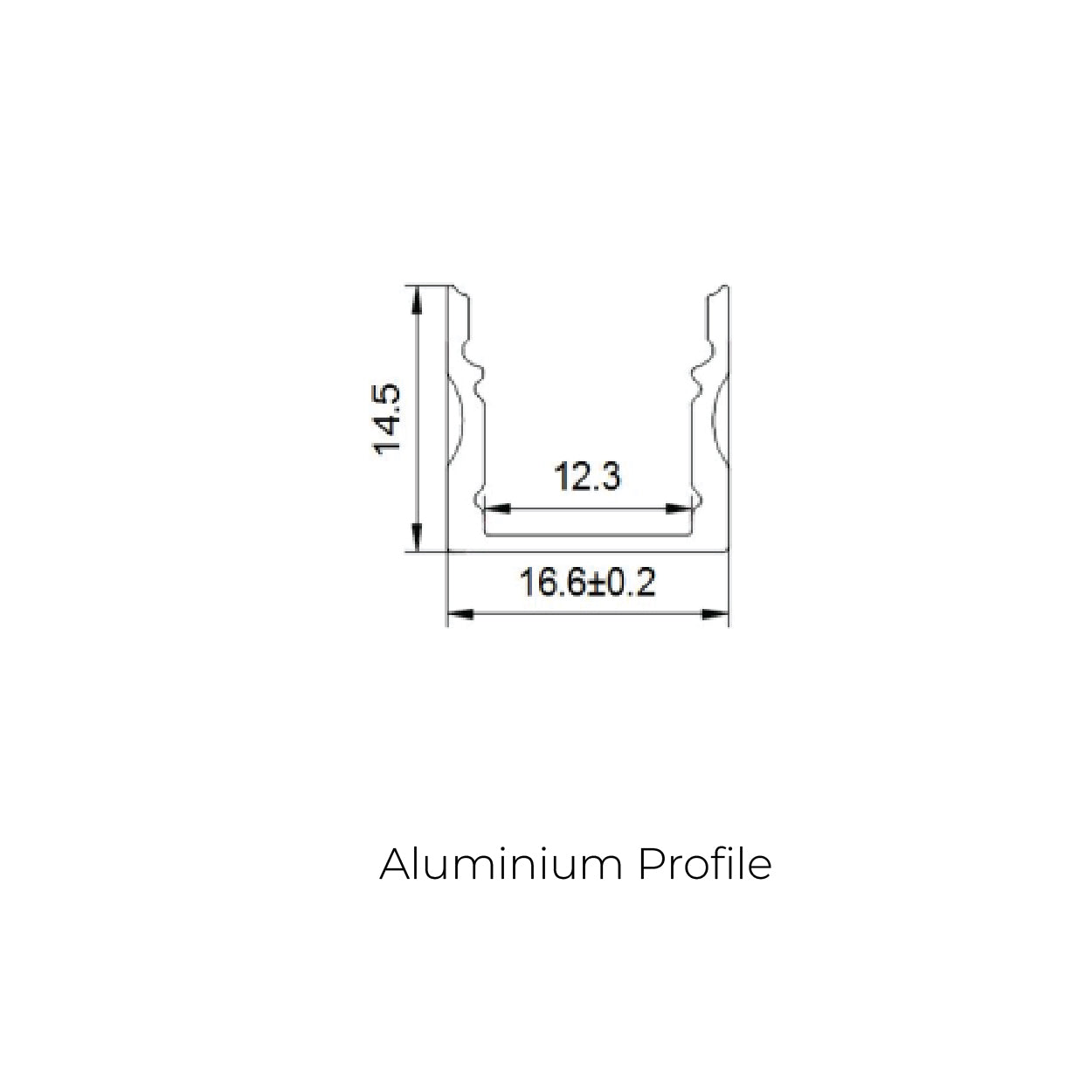 16.6x14.5mm LED Aluminium Profile – Ultra-Thin Indoor Lighting Channel