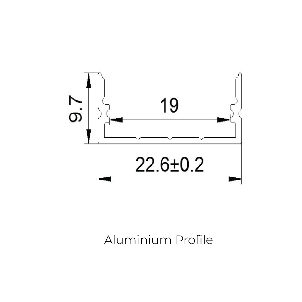 22.6x9.7mm LED Aluminium Profile – Slim Indoor Lighting Channel