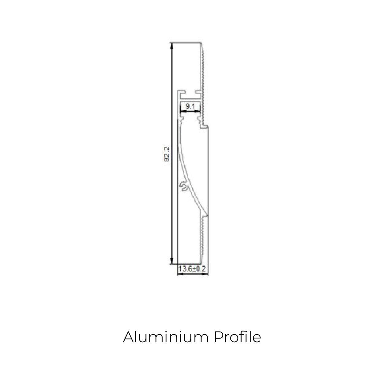 13.6x92.2mm LED Aluminium Profile – Geometric Indoor Lighting Channel