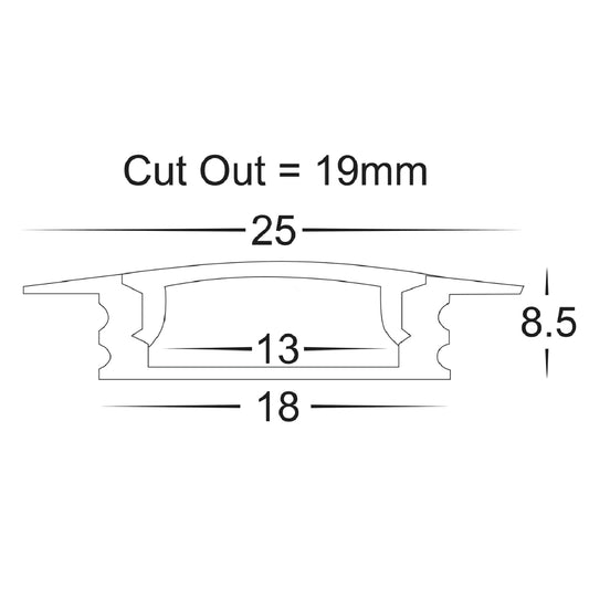 Shallow Square Winged Aluminium Profile