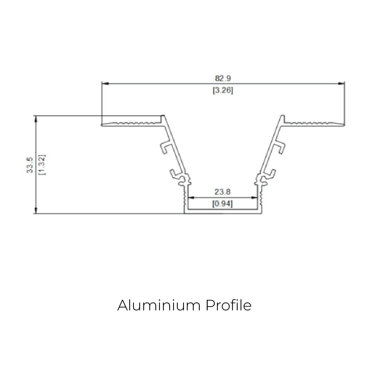 82.9x33.5mm LED Aluminium Profile – Compact Indoor Lighting Channel