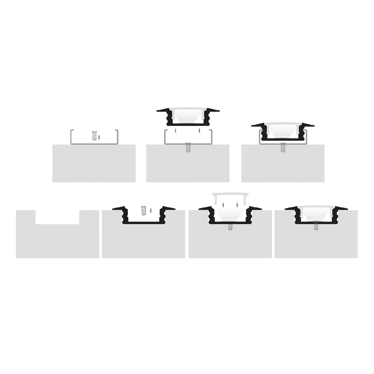 Shallow Square Winged Aluminium Profile