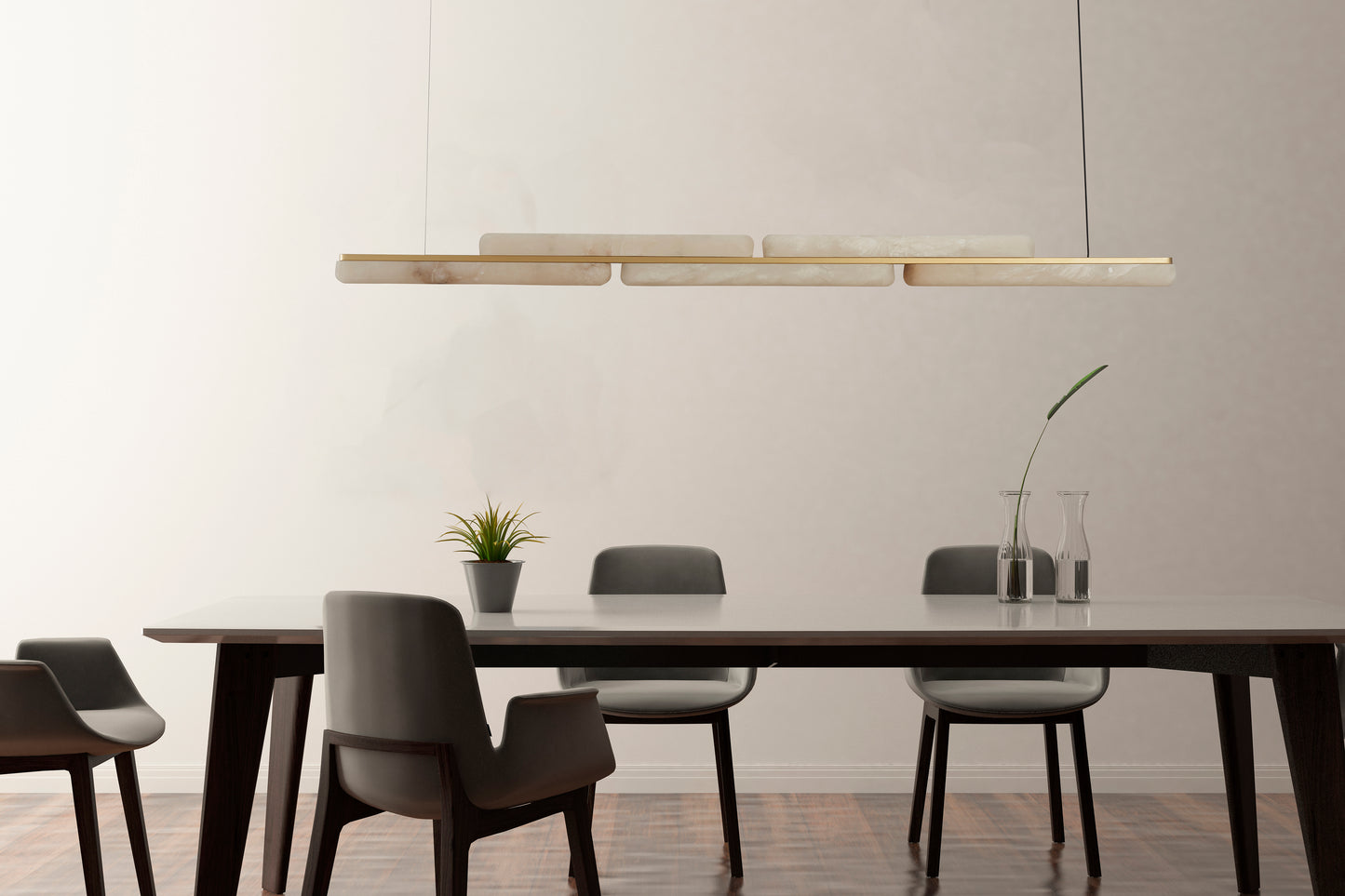 Lina Marble Pendant Light in Antique Brass or Brass