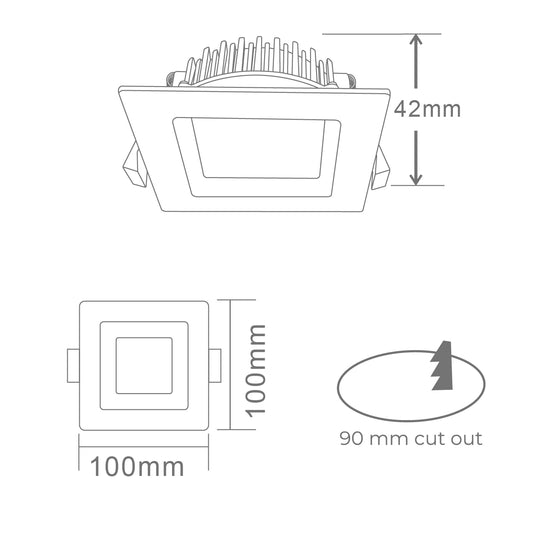 DL110E - 13W Tri-Colour Dimmable Aluminium LED Downlight