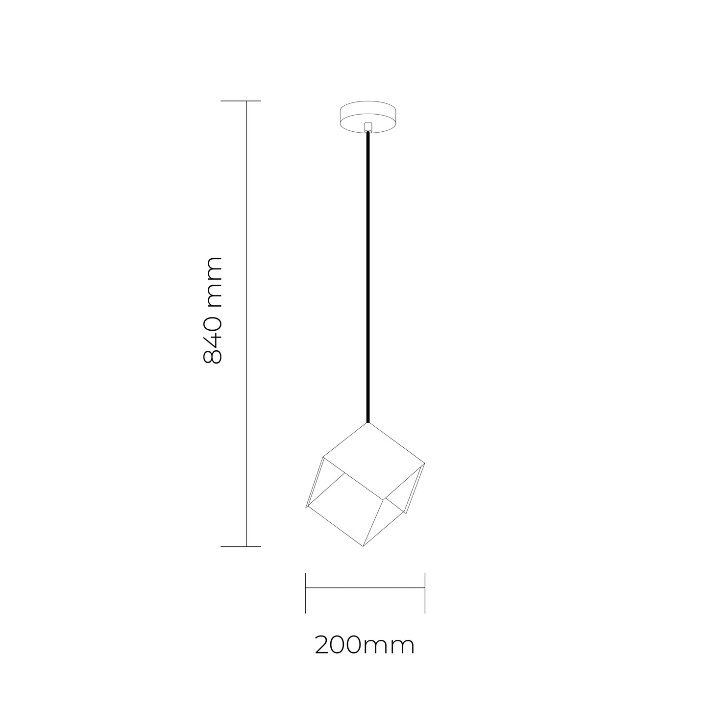 KUBO Glass Pendant Light in Gold or Black