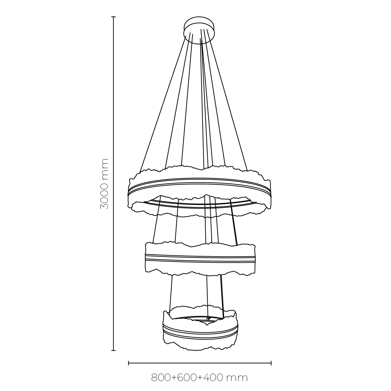 Raya 3 Tier Pendant Light