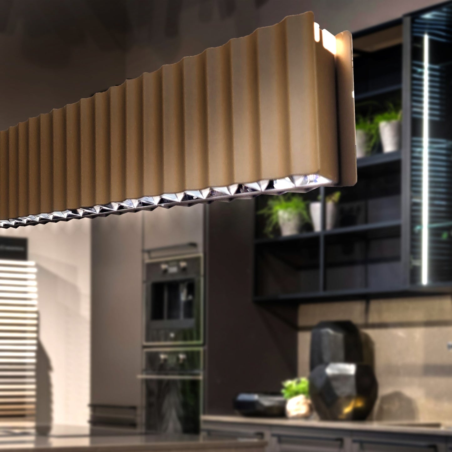 Skyline Brilliance Linear LED Pendant Light 78W 4000K in Black or White or Gold