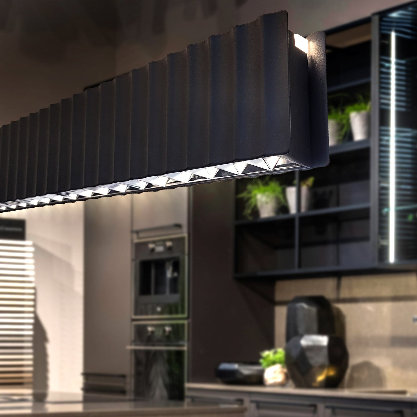 Skyline Brilliance Linear LED Pendant Light 78W 4000K in Black or White or Gold