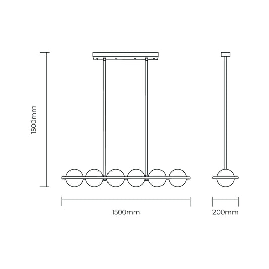 The Meridian 6 Light Linear Pendant