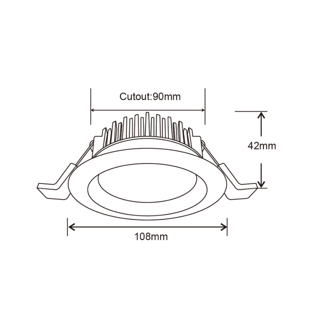 DL110C - 13W Tri-Colour Recessed Alu Downlight