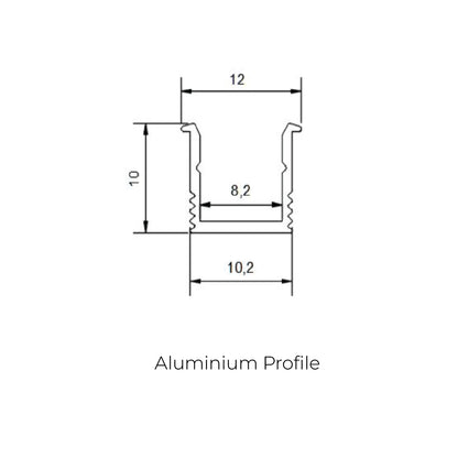 12x10mm LED Aluminium Profile – Slim Indoor Lighting Channel