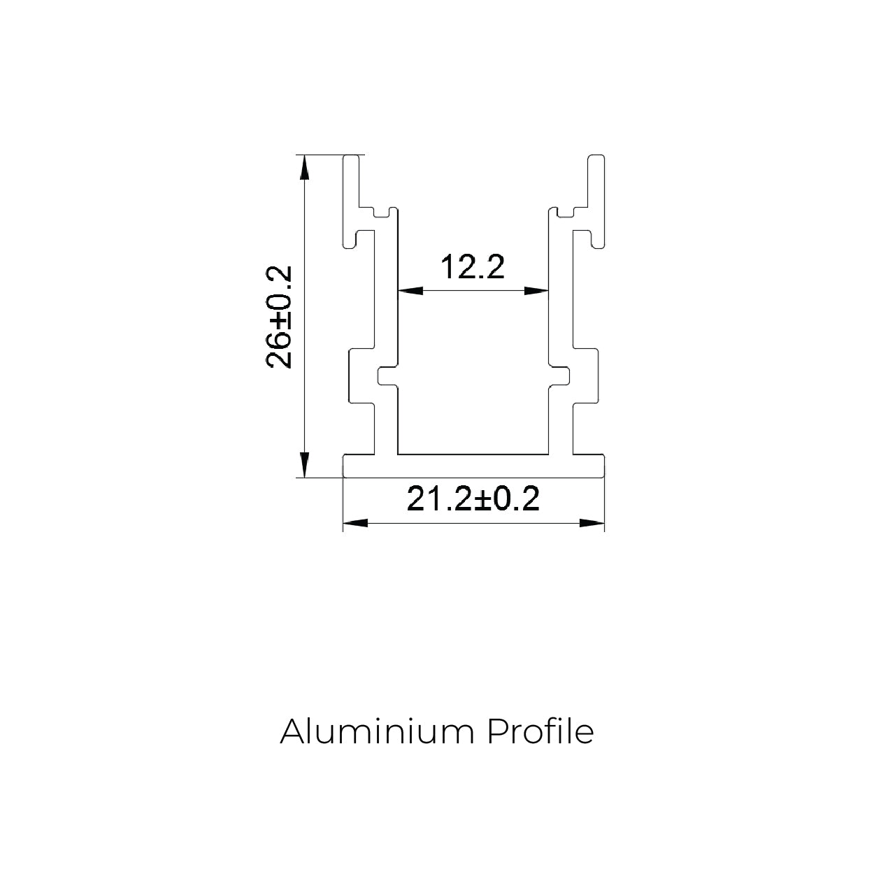 21.2x26mm LED Aluminium Floor Lighting Profile – Slim Recessed Channel