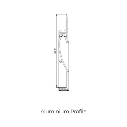 13.6x92.2mm LED Aluminium Profile – Geometric Indoor Lighting Channel