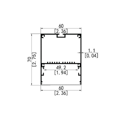 68.1x60mm LED Aluminium Profile – Suspended Indoor Lighting Channel