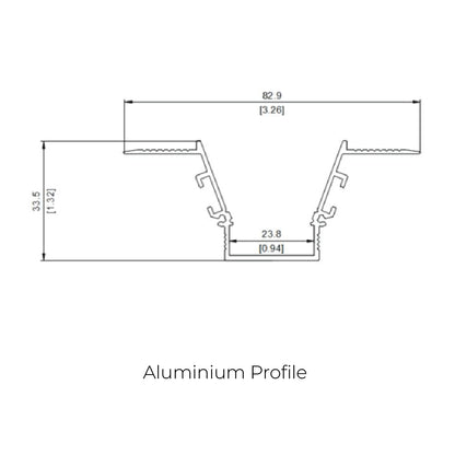 82.9x33.5mm LED Aluminium Profile – Compact Indoor Lighting Channel