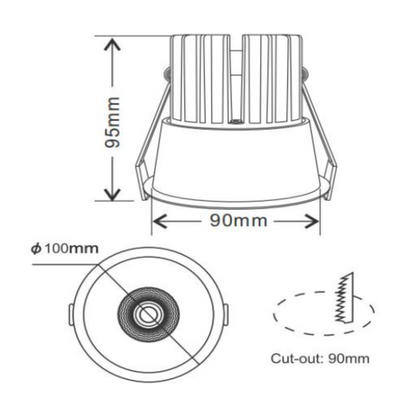 INFINITE 212 12W COB Aluminium Downlight