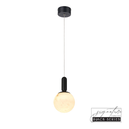 SATURN Spanish Marble Pendant Light in Brass or Black