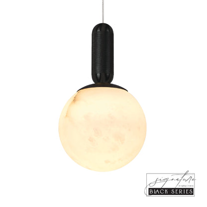 SATURN Spanish Marble Pendant Light in Brass or Black