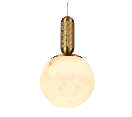SATURN Spanish Marble Pendant Light in Brass or Black