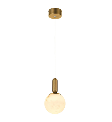 SATURN Spanish Marble Pendant Light in Brass or Black
