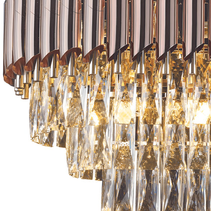 WINDSOR Premium Crystal Chandelier with Rose Gold Edging