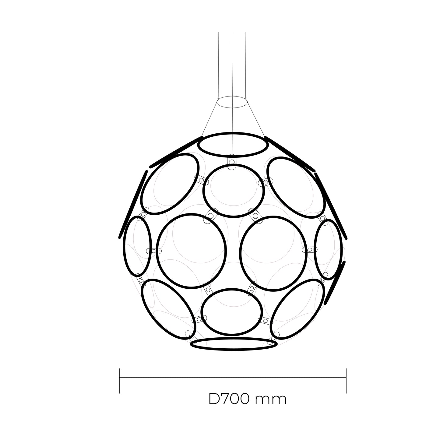 ARAS Modern LED Pendant Ball Light 160W Brass
