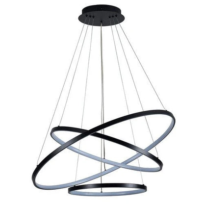 ARIA Mini 3 Ring Tri-Colour Chandelier Matt Black