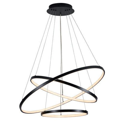 ARIA Mini 3 Ring Tri-Colour Chandelier Matt Black