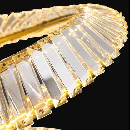 ASCOT DUO 65W LED Crystal Chandelier with Gold Edging