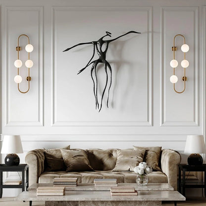 BACH Large Wall Light in Matte Black or Brass