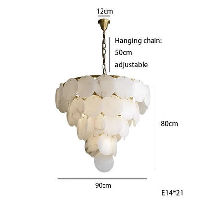 CATALINA Spanish Marble Chandelier in Brass