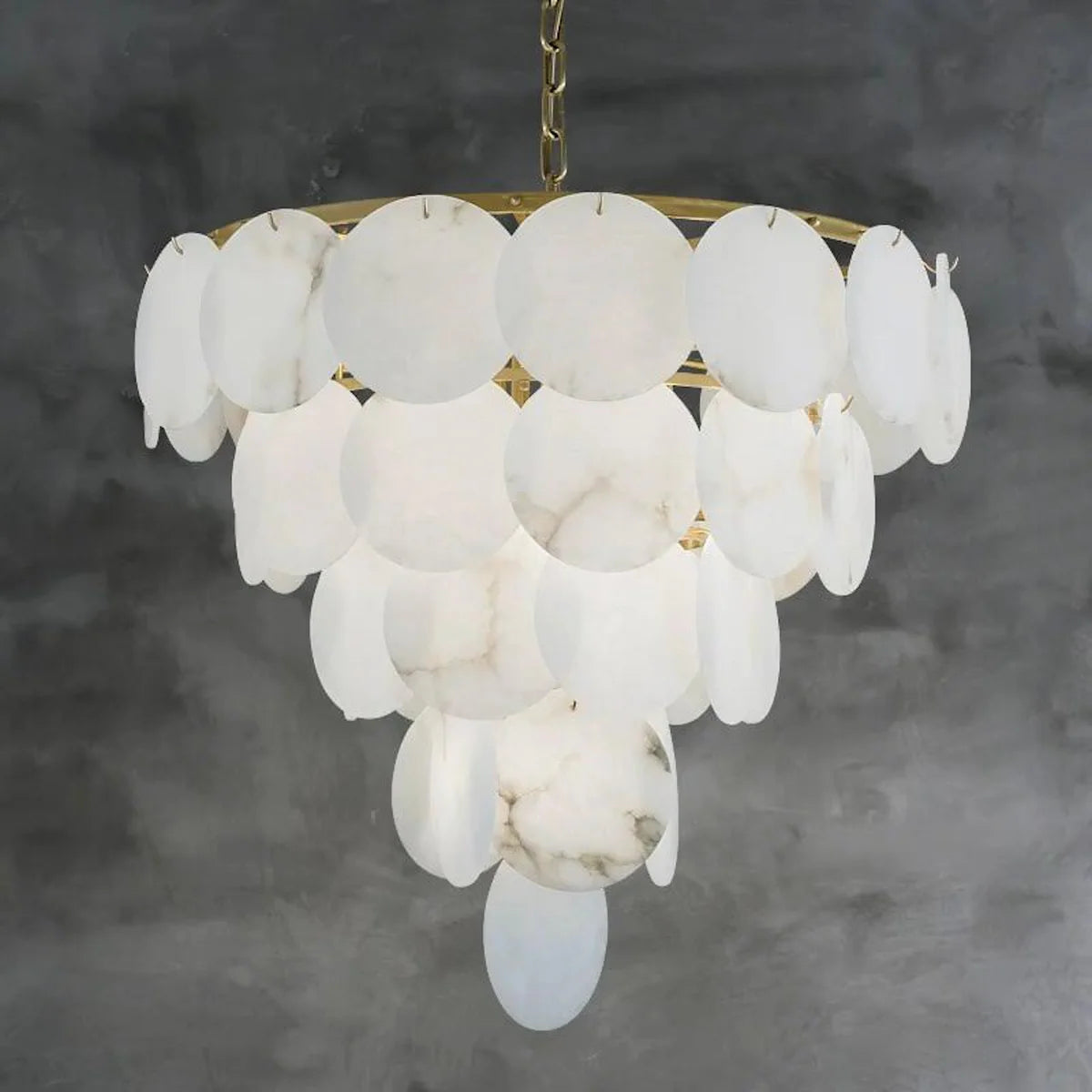 CATALINA Spanish Marble Chandelier in Brass