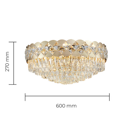 Faye Crystal Close to Ceiling Light 500C or 600C
