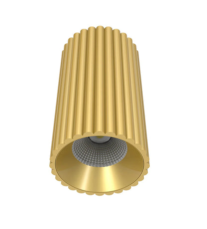 LC410 12W Ribbed Surface Mounted COB LED Downlight in Brass