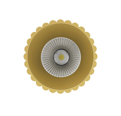 LC410 12W Ribbed Surface Mounted COB LED Downlight in Brass