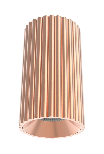 LC410 12W Ribbed Surface Mounted COB LED Downlight in Copper