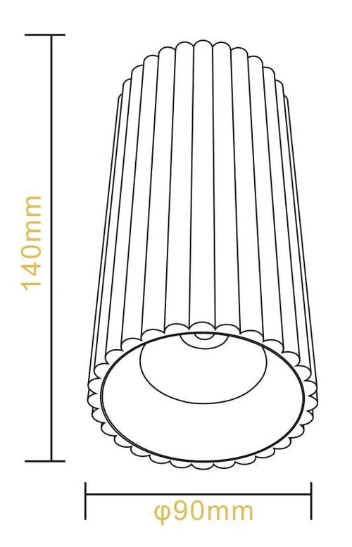 LC410 12W Ribbed Surface Mounted COB LED Downlight in White