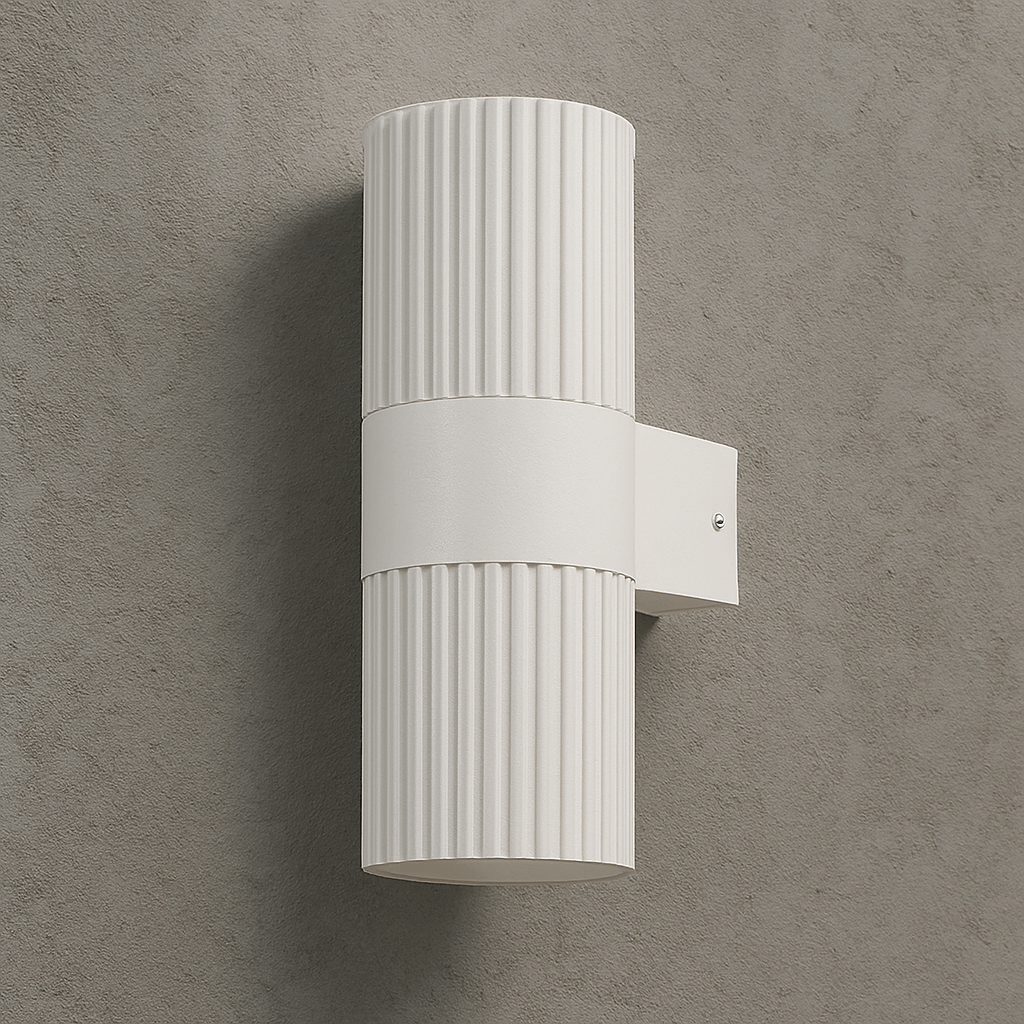 Torsten Outdoor Up and Down Wall Light in White or Black/Large or Small