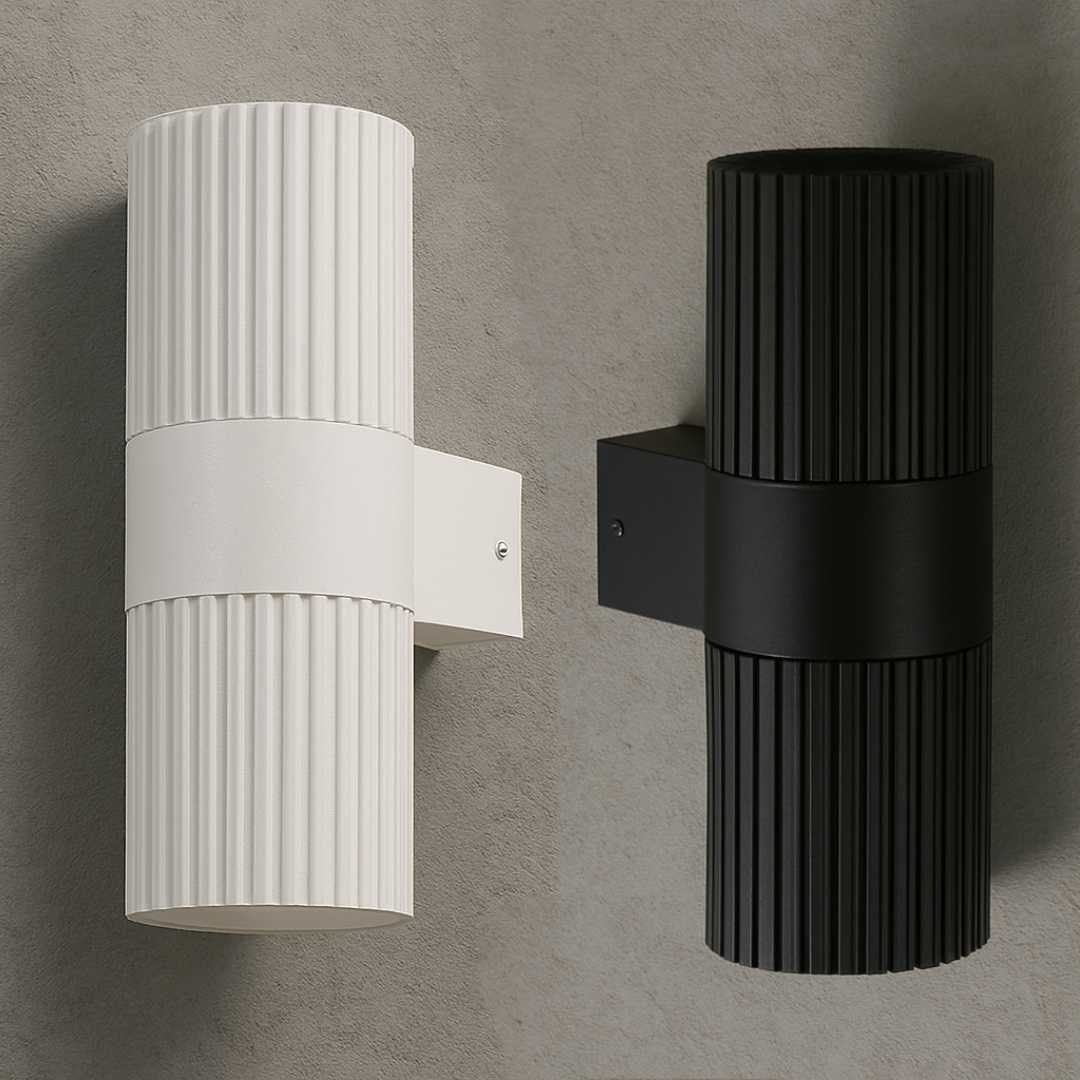 Torsten Outdoor Up and Down Wall Light in White or Black/Large or Small