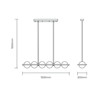 The Meridian 6 Light Linear Pendant