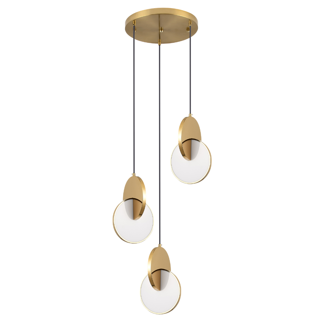 OLBA Brass 3 Light LED Pendant