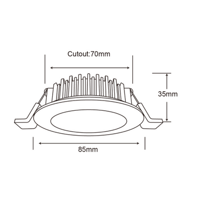 DL110S - 10W Tri-Colour Flat Aluminium Downlight