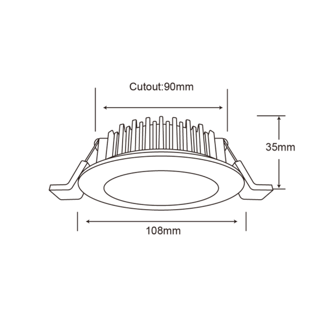 DL110A - 13W Tri-Colour Flat Downlight