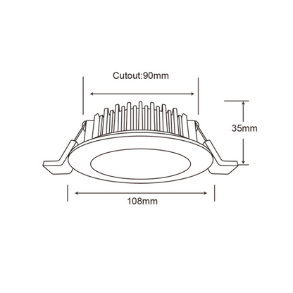 DL110DS - 13W Tri-Colour Flat Aluminium Downlight