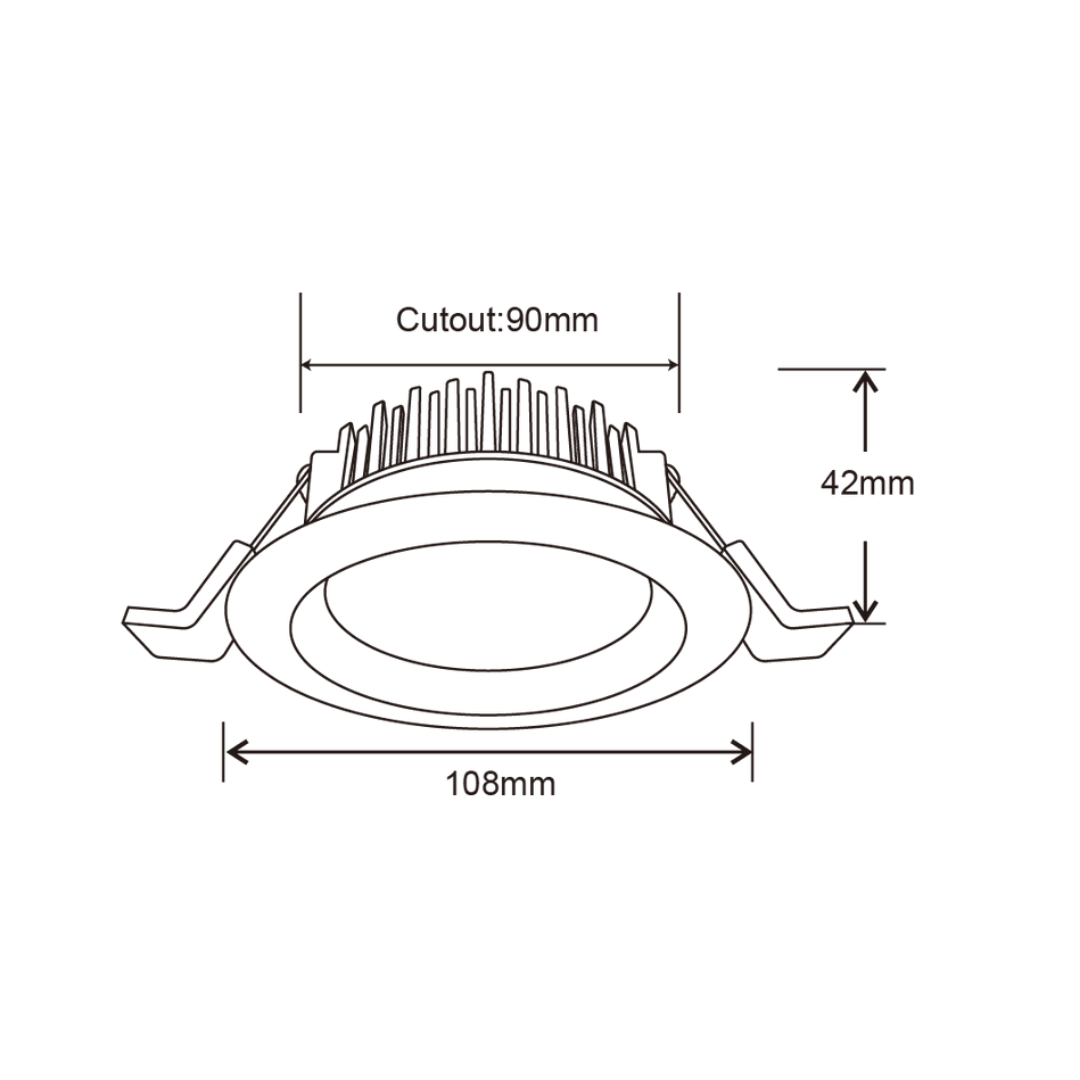 DL110B - 13W Tri-Colour Recessed Downlight