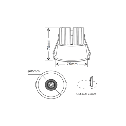 INFINITE 211 10W COB Aluminium Downlight