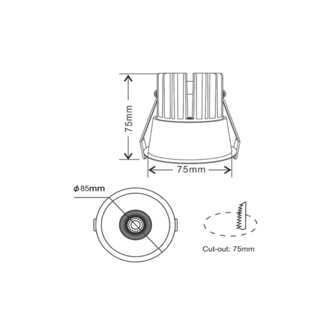 INFINITE 211 10W COB Aluminium Downlight